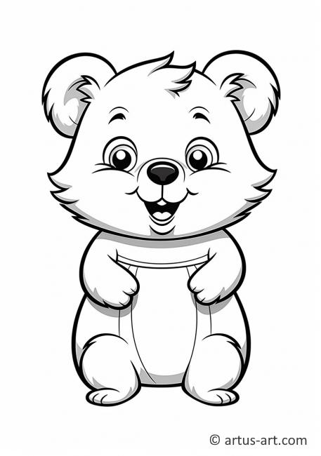 Quokka Coloring Page For Kids